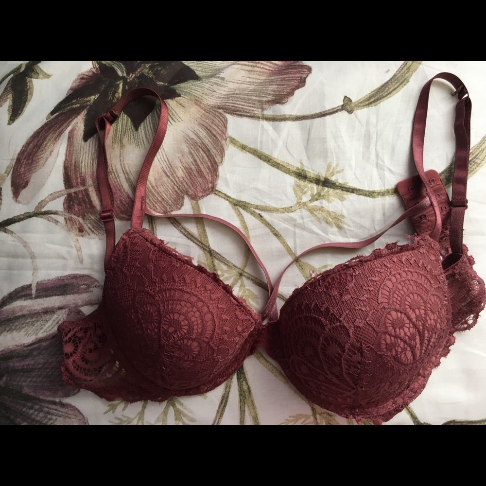 Victoria’s Secret push-up lace bra 34C pink/mauve